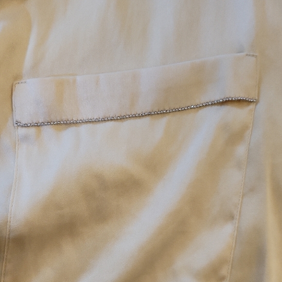 Peserico Italian Silk Blend Top Womens Sz XL Butter Yellow Blouse, Quiet Luxury - Picture 5 of 10